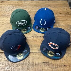 Lot of 4 NFL New Era 59Fifty Fitted Hats All Size 7 & New